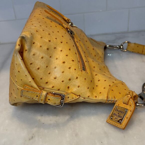 DOONEY & BOURKE Bag Purse Handbag Leather Ostrich Shoulder Bag Hobo Pocketbook - Picture 7 of 16